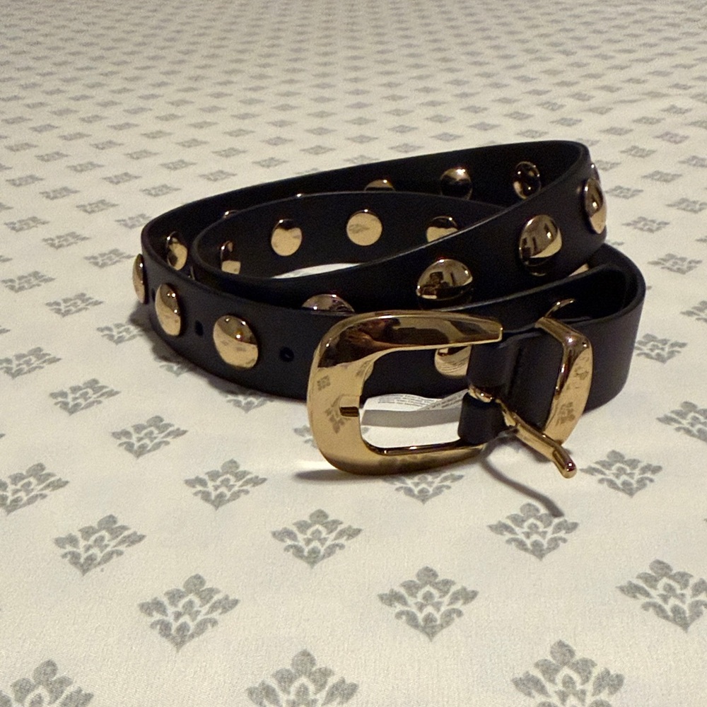 Madewell Black and Gold Studded Women's Belt